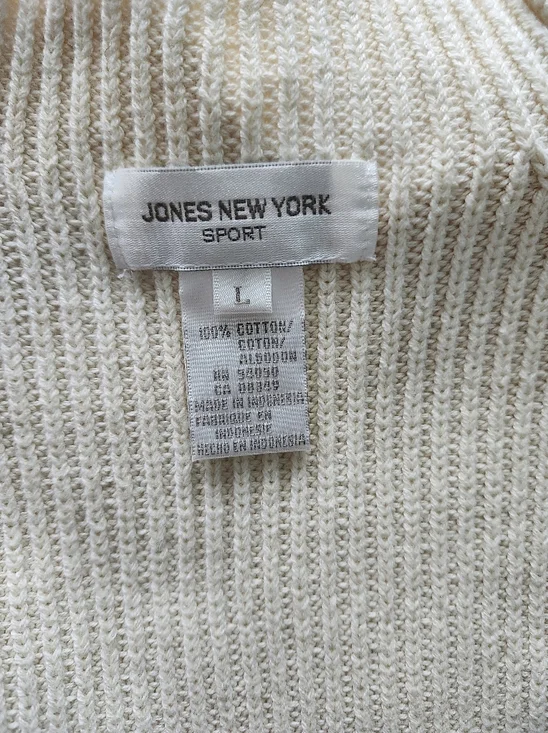 Cream Ribbed Knit Sweater - Women's - Picture 3 of 7